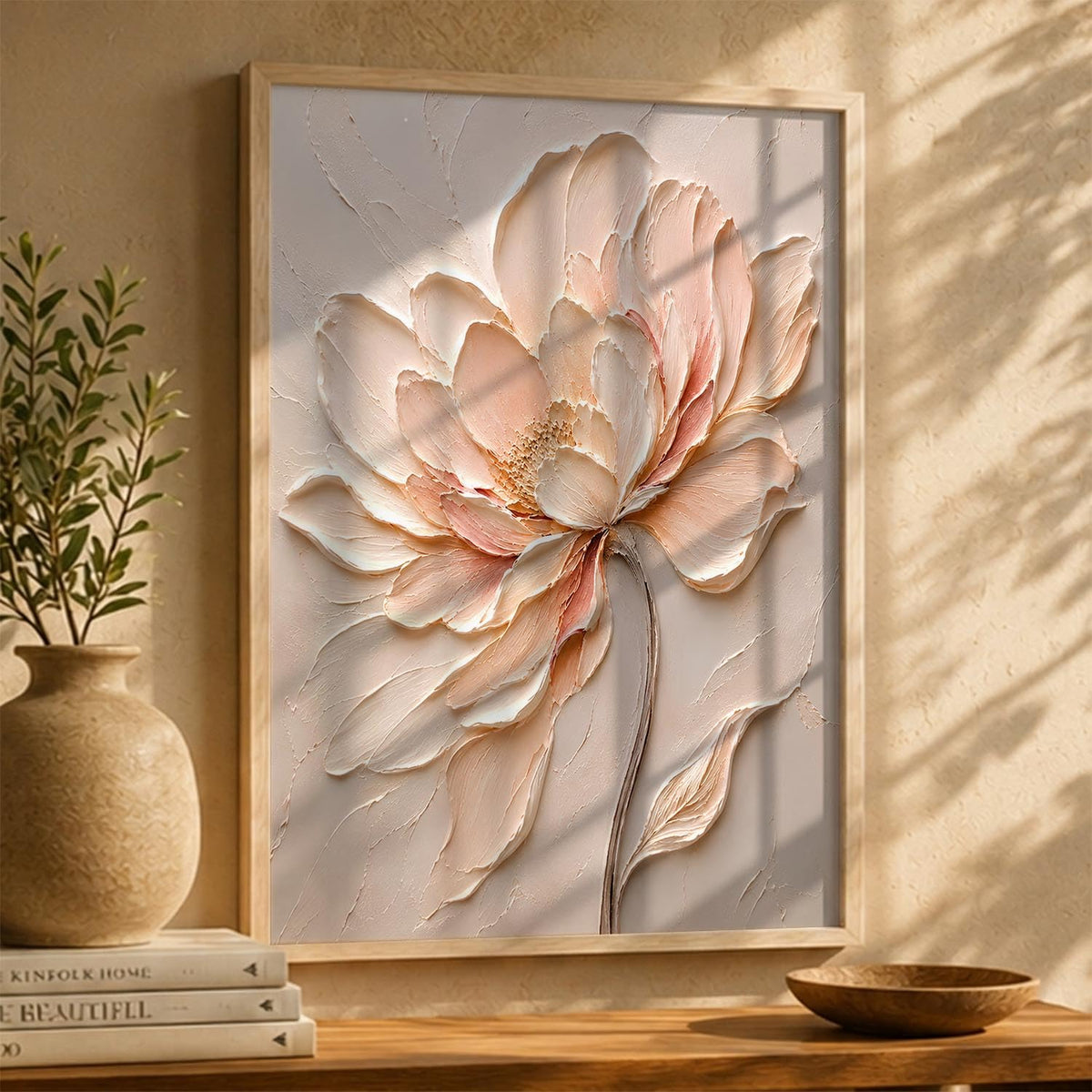 Floral Art Home Decoration Painting | Floral Painting With Frame For Living Room Bed Room Hotel Wall Decor Digital Reprint (14X20 inch)