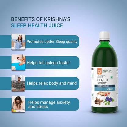 KRISHNA'S HERBAL & AYURVEDA Sleep Health Juice 1000 ml | For healthy sleep cycle | Restores sleep Naturally | Manage anxiety & stress
