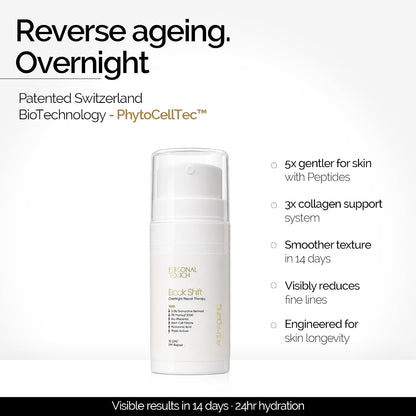 Personal Touch Backshift Anti-Aging Face Cream | Youthifying Peptide, Niacinamide & 0.3% Granactive Retinoid (HPR) | Wrinkle Repair, Firming & Collagen Boost | 15ml