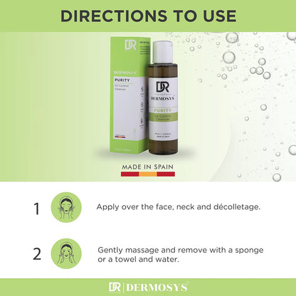 Dermosys Cleansing Oil for Face | Deep Cleansing Oil with Witch Hazel, Thyme & Camphor | Daily Wash for Oily & Acne-Prone Skin | 75ml | Paraben& Sulphate-Free