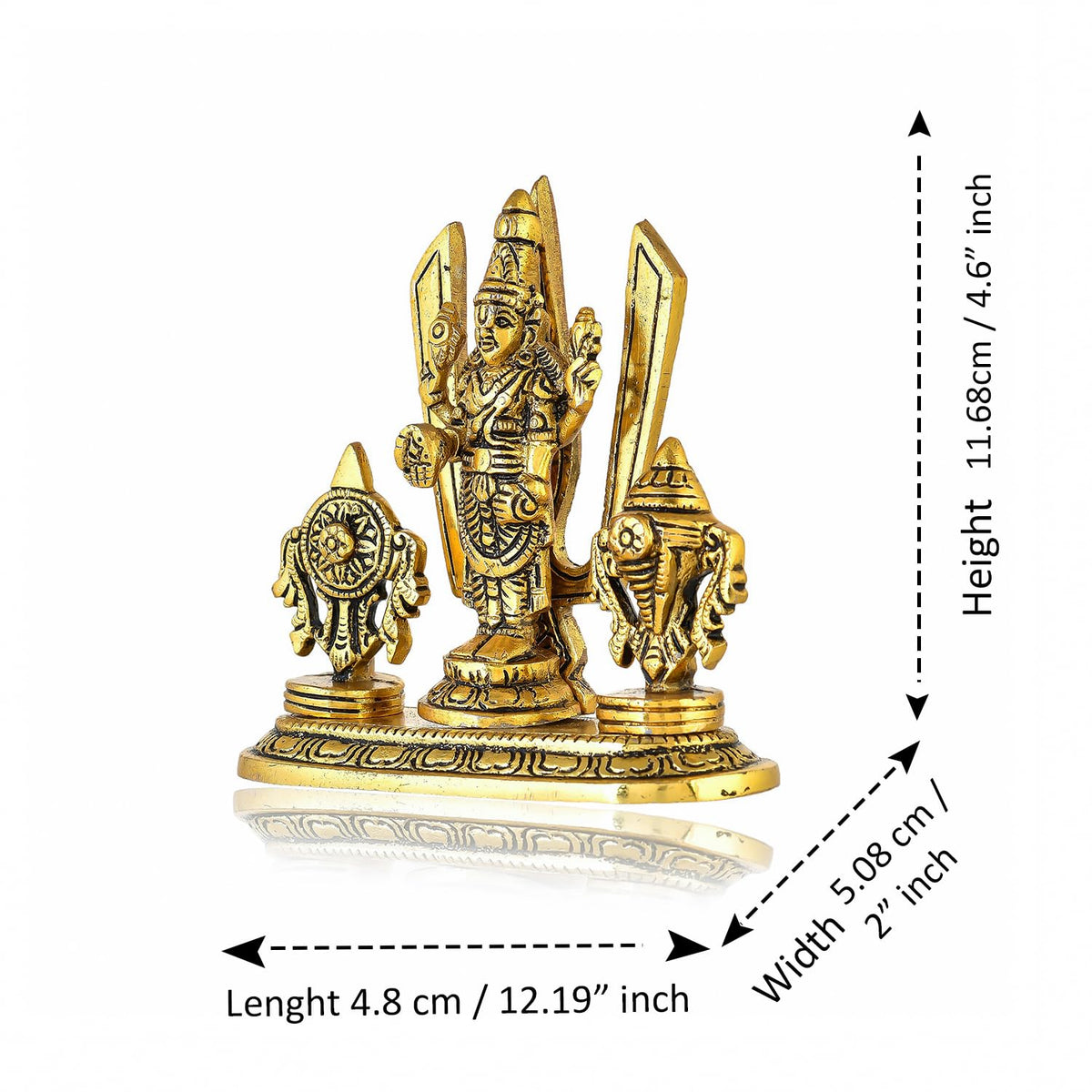 Tirupati Balaji Idol Shri Venkateshwara Swamy Statue Symbol Shankh Chakra Tilak for Home Decoration Positive Envionment Wedding Housewarming Gift