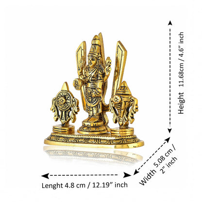 Tirupati Balaji Idol Shri Venkateshwara Swamy Statue Symbol Shankh Chakra Tilak for Home Decoration Positive Envionment Wedding Housewarming Gift