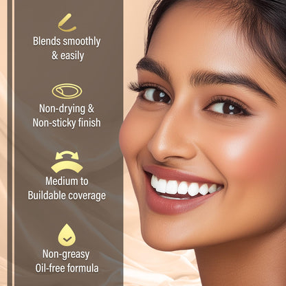 FACESCANADA Cream All Day Hydra Matte Foundation - Mini|3in1 Foundation + Moisturizer + SPF 30|24 HR Aloe Hydration & Vitamin C| 10HR Wear | Medium to High Buildable Coverage | Medium Natural (18 ml)