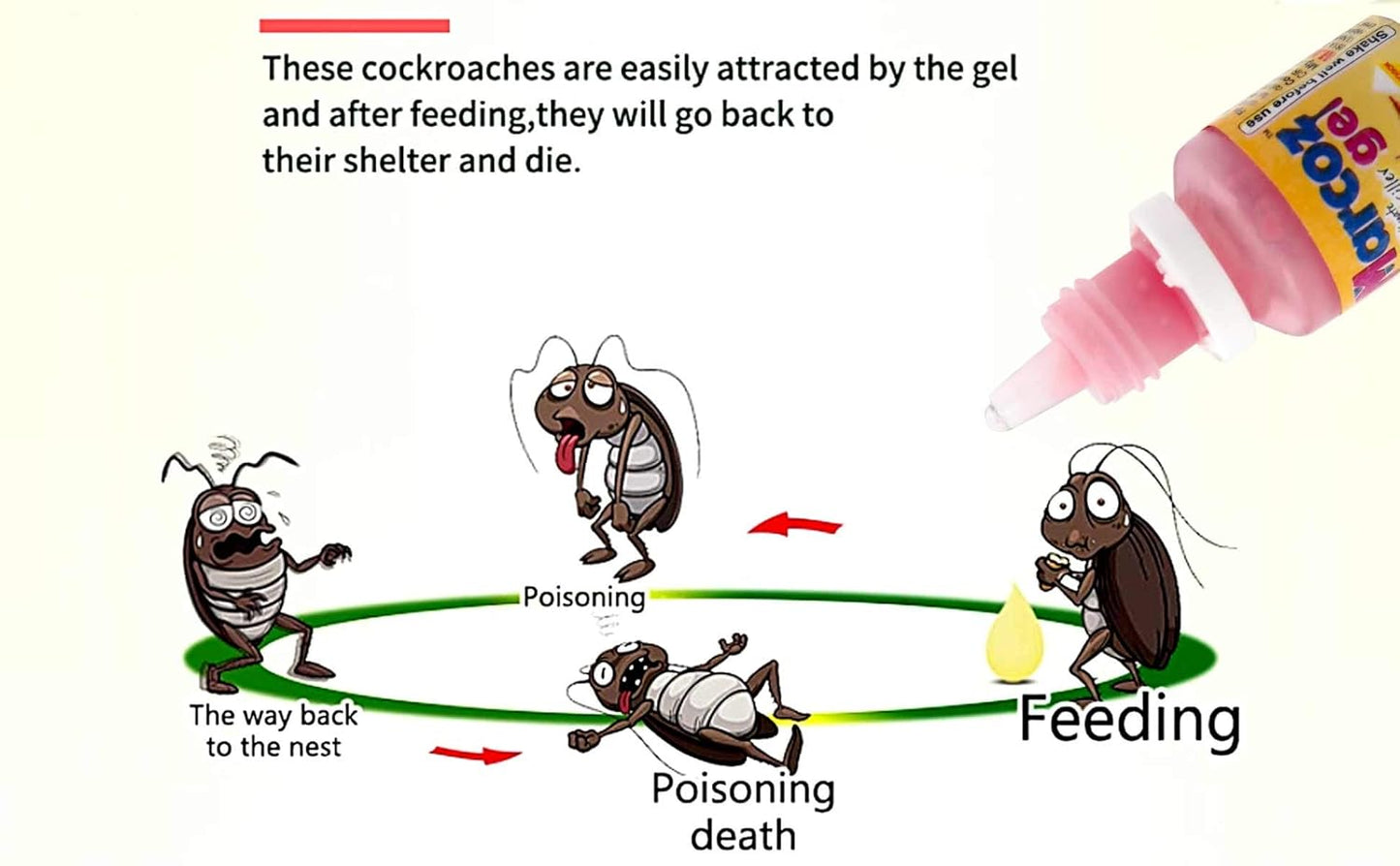 Marcoz Gel Ultimate Cockroach Killer (Set of 20G ) "Guaranteed Effect" Powerful - Pink