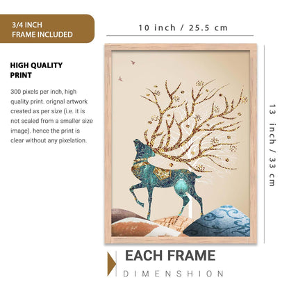 Modern Wall Art framed Painting for Wall Decoration - Wall Paintings for Living Room, Bedroom - Big Size Wall Painting Set of 3 (Art 2, 10x13 inch)