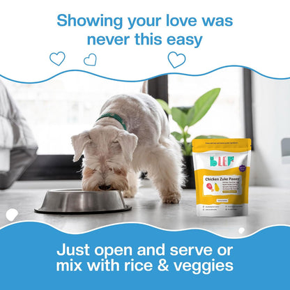 BLEP Dog Food Adult & Puppy | 300g | Dog Wet Food, High Protein, Omega 3&6, Contains Chicken Breast, Egg, Zucchini, Vegetables, Zero Preservatives, Digestible, Human Grade Fresh (Pack of 1)