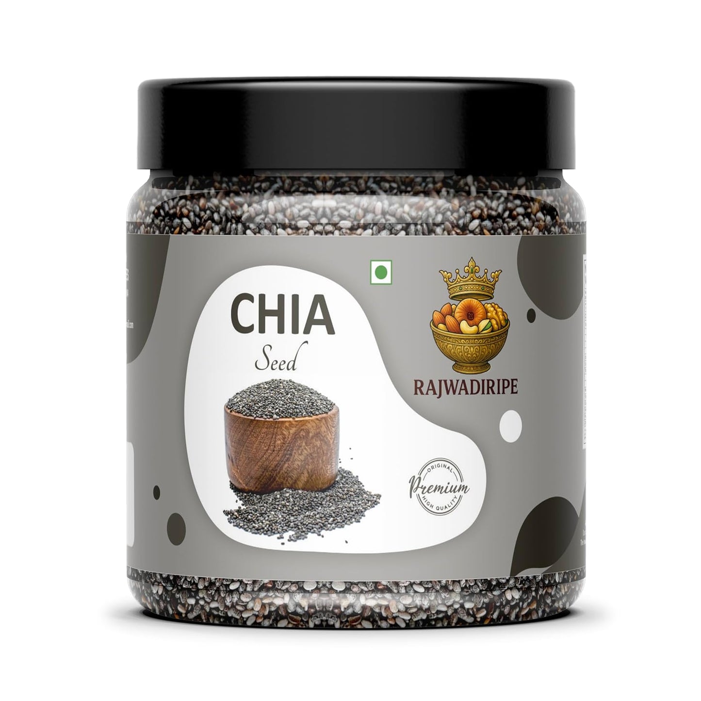 RAJWADIRIPE Premium Raw Chia Seeds, Omega 3 Rich, High in Calcium, Protein & Fibre, Jar Pack (100GM)
