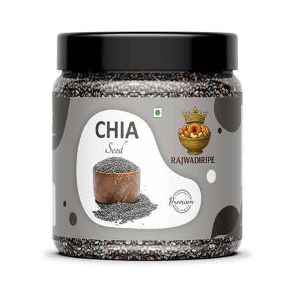 RAJWADIRIPE Premium Raw Chia Seeds, Omega 3 Rich, High in Calcium, Protein & Fibre, Jar Pack (100GM)