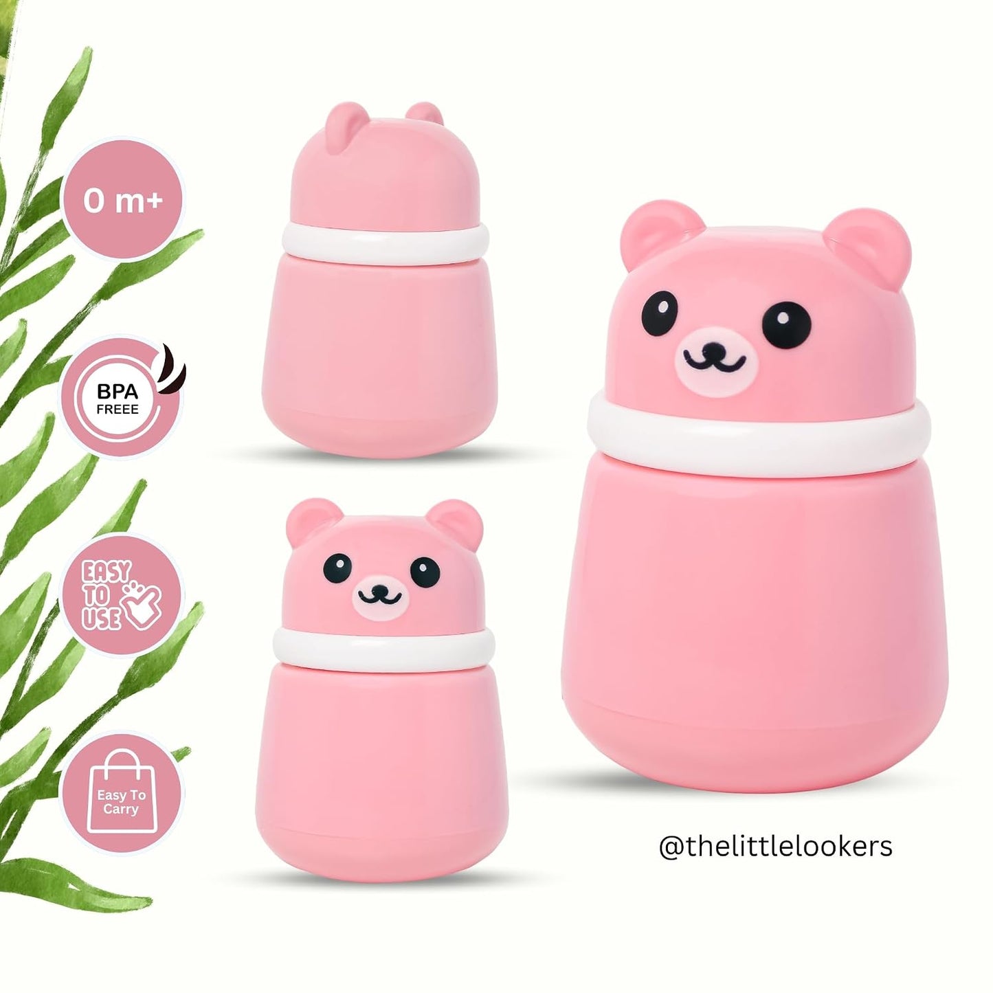 THE LITTLE LOOKERS Baby Powder Puff|Baby Powder Puff With Box|Powder Puff With Box Holder Container|Powder Puff For Babies|Puff Powder Box (Pink),1 Count