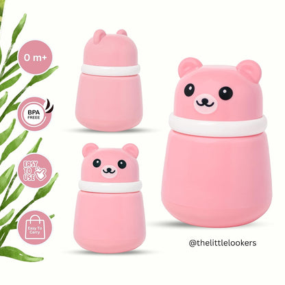 THE LITTLE LOOKERS Baby Powder Puff|Baby Powder Puff With Box|Powder Puff With Box Holder Container|Powder Puff For Babies|Puff Powder Box (Pink),1 Count