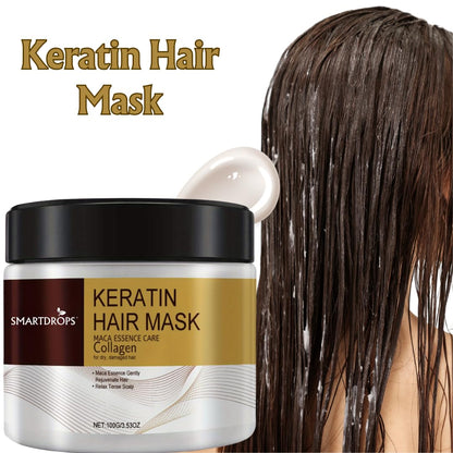 Smartdrops Keratin Hair Mask, Smooth Texture Formula, For All Hair Types, Soft Finish Care, (Pack of 1) (100 g)