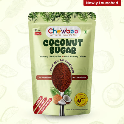 Chewboo Coconut Sugar 300g | Natural Sweetener Alternative to Refined Sugar | Less Processed | No Preservatives | For Tea, Coffee & Baking | 100% Pure