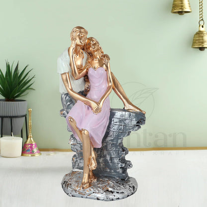 Resin Decorative Couple Fantasy Showpiece Figurine for Home Decor | Decorative Idols for Living Room, Bedroom, Office Desk, Cabinets, 10 Centimeters, Black