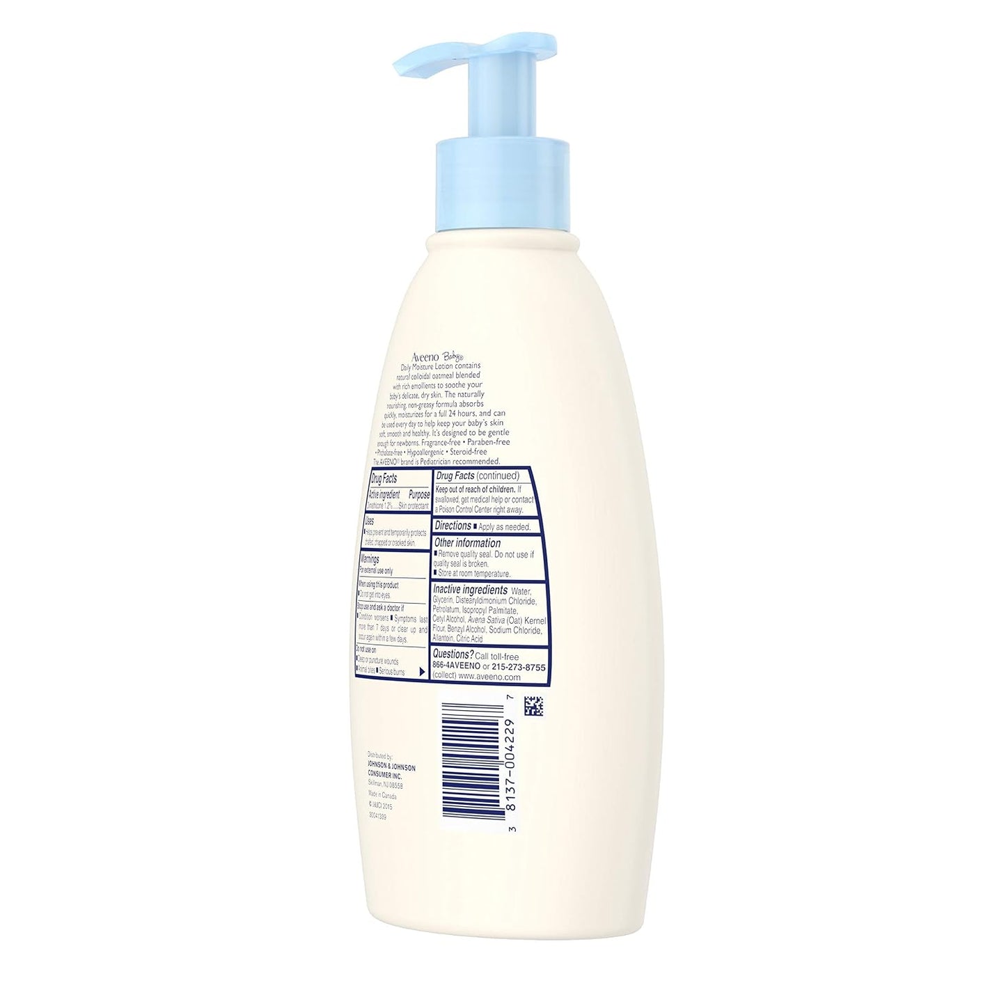 Aveeno Baby Daily Moisture Lotion, Fragrance Free 12 fl oz (354 ml)