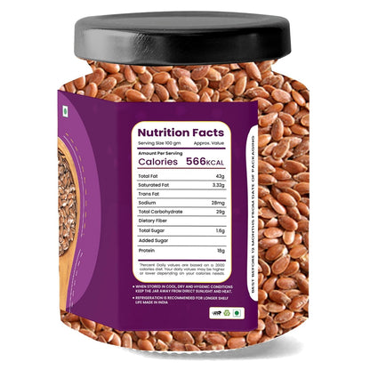 LILA DRY FRUITS Roasted Flax Seeds | Crunchy Healthy Seed for Daily Use Premium Roasted Alsi Seeds for Salads Smoothies Baking & Snacking Perfect for Gifting