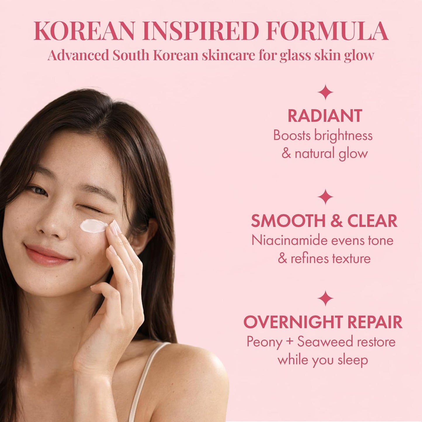 Mitchell USA Brightening Korean inspired Night Face Cream | Reduces Dark Spot, Pigmentation, Wrinkles | With Niacinamide, Peony Flower Extract | Anti Aging Cream for Men & Women | All Skin Types | 50g