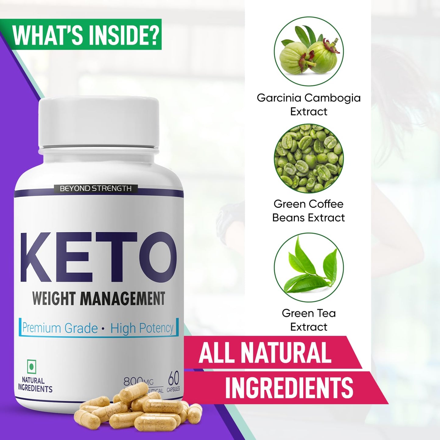 Herbal Max Keto Advanced Weight Management – 800mg | 60 Capsules | With Green Tea, Garcinia Cambogia & Green Coffee Extract | Supports Fat Burn & Metabolism | For Men & Women