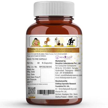 Bottle of Neutics capsules with label on a white background