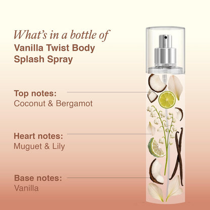 Layer'r Wottagirl Vanilla Twist Body Splash, 135ml | Long-Lasting Premium Mist Spray for Women | Dreamy Vanilla Scent | Everyday Wear | Refreshing & Skin-Friendly