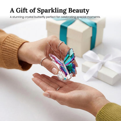 Nostrae Crystal Butterfly Show Pieces for Home Decor Living Room Decorative Items | Glass Showpieces Gift Items for Decoration | Center Table Tv Showcase Office Desk Interior Figurines