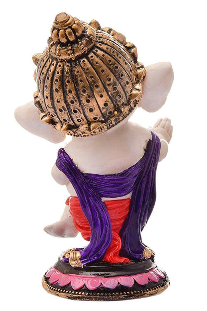 Handcrafted Resin Dhol Ganesh Idol Showpiece for Home Decor Office Table Temple Spiritual Gift Figurine Decorative Statue
