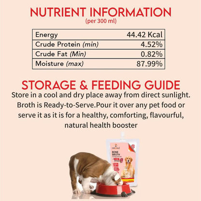 FurrMeals Lamb Bone Broth - Paya Soup | All Life Stages Ready to Serve I Gravy/Wet Dog Food | Treat for Dogs and Cats | 300ml x Pack of 1 | Joint Health Natural Supplement
