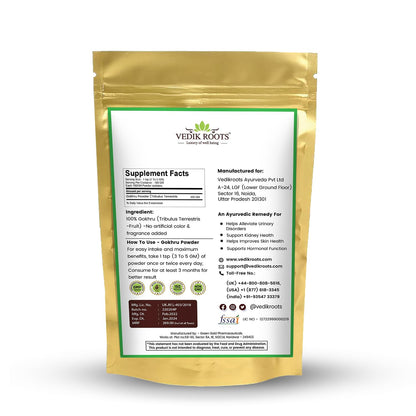 Gokhru Powder - A Natural And Pure Essential Nutrient Rich Remedy For Kidney Health And Urinary Tract Infections(100 GM) (PACK OF 1)