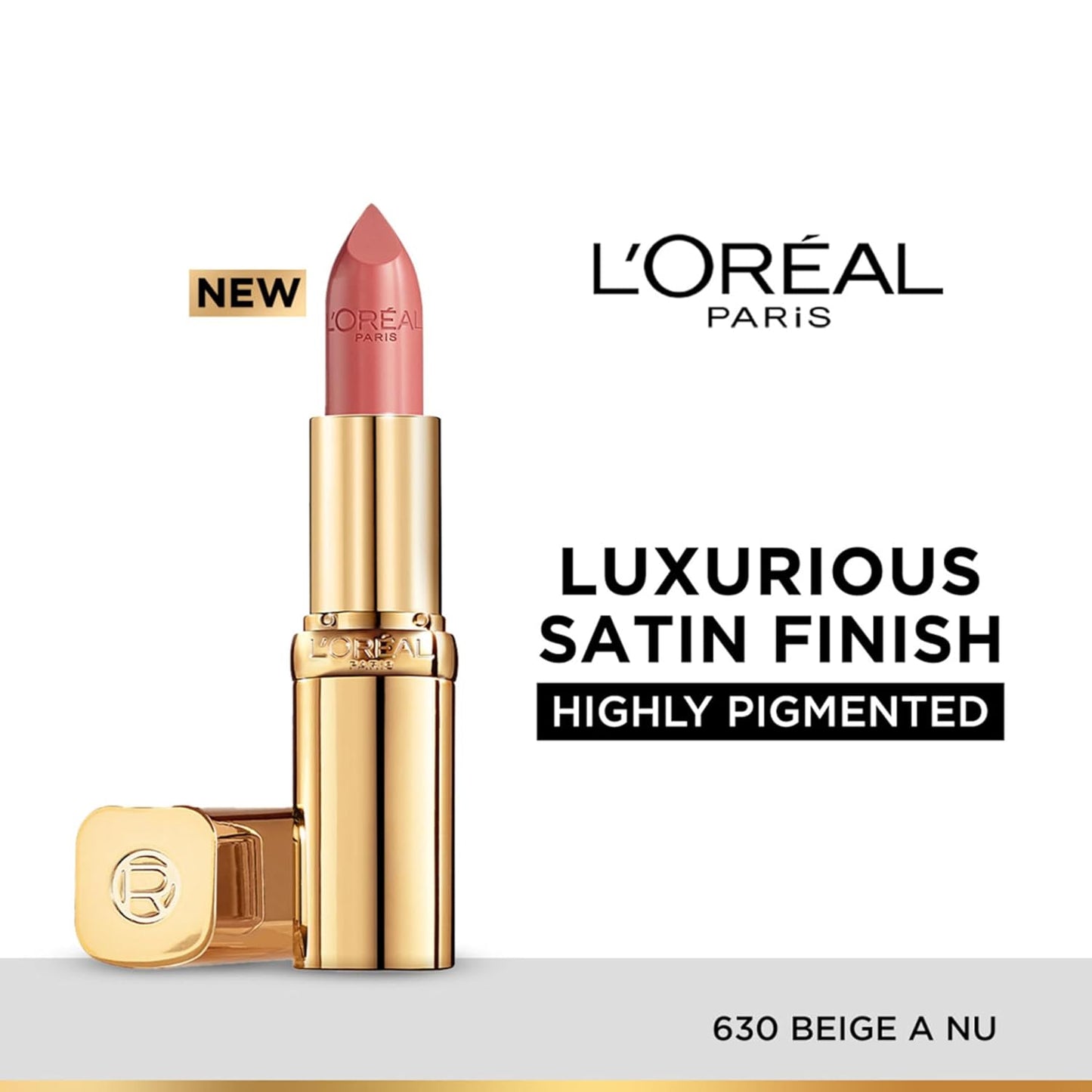L’Oréal Paris Color Riche Satin Lipstick- 630 Beige A Nu, 4.3 gm