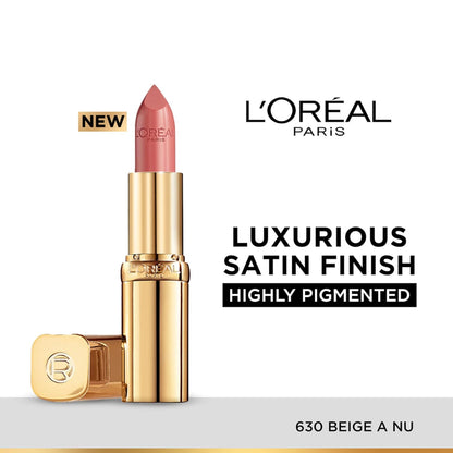 L’Oréal Paris Color Riche Satin Lipstick- 630 Beige A Nu, 4.3 gm
