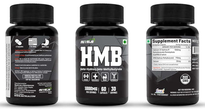 NutriJa HMB 1000MG Capsules | CaHMB Beta-Hydroxy Beta-Methylbutyrate Supplement | Supports Muscle Maintenance, Workout Recovery & Strength Training Routine - 60 Capsules