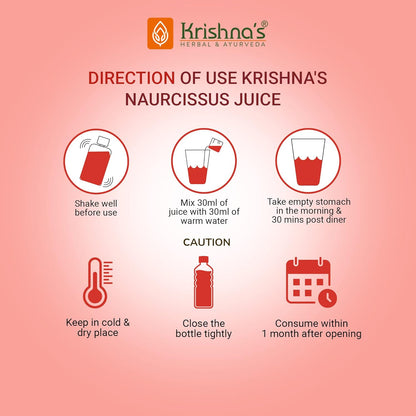 KRISHNA'S HERBAL & AYURVEDA Krishna'S Naurcissus Juice-1000 Ml Ayurvedic Ingredients Ashwagandha,Kaunch Beej,Vidari Kand,Shatawari,Akarkara,Safed Musli,Gokhru Etc Helps In Boosting Stamina