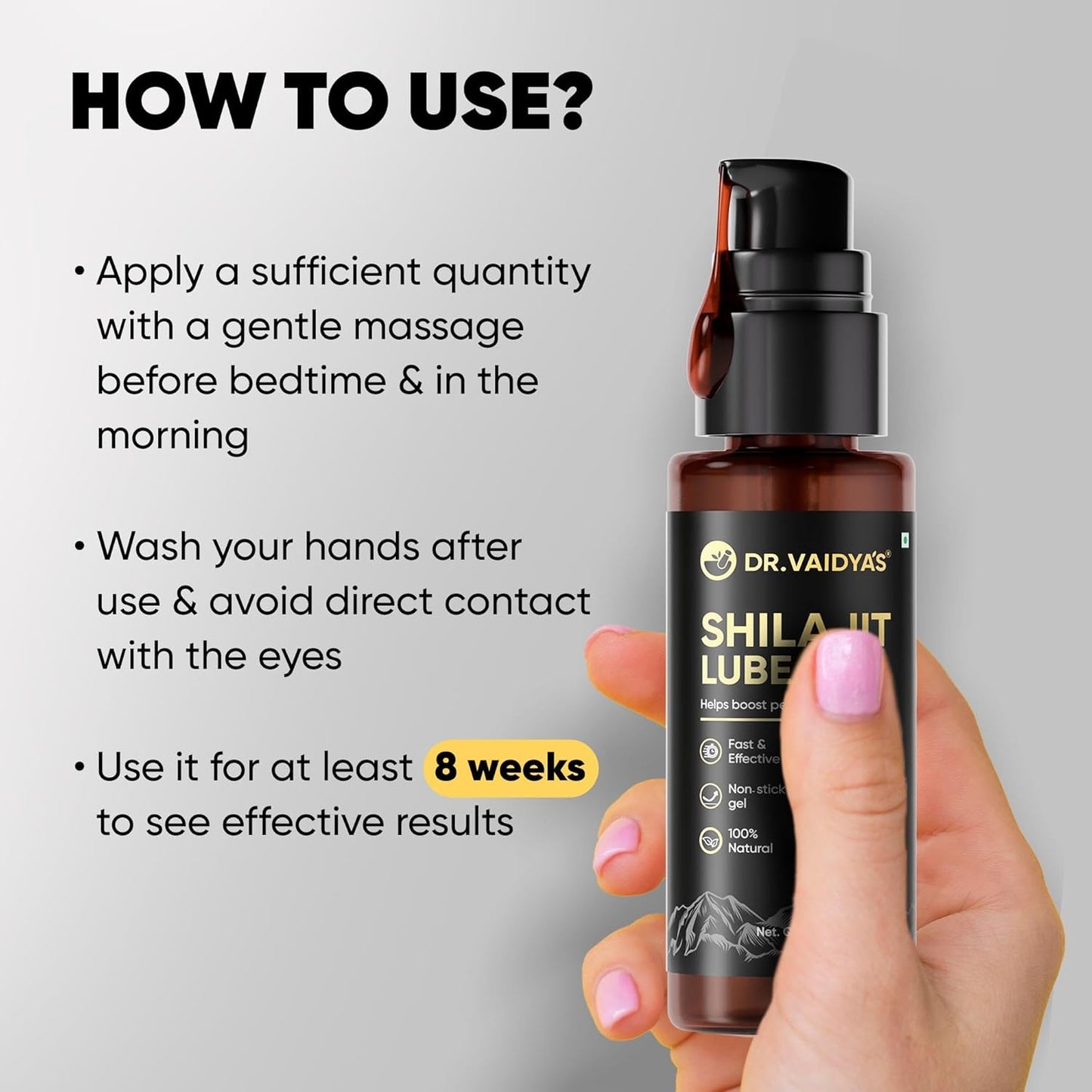 Dr. Vaidya’s Shilajit Lube Gel | First Ever Shilajit Infused Lube Gel | Enhances Performance & Stamina | Mess free | 100% Pure Himalayan Shilajit, Jaiphal & Cinnamon Oil, Ashwagandha | 50g