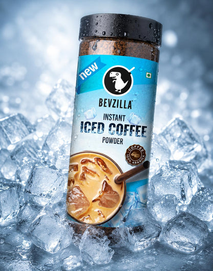Bevzilla 200 Gram Instant Iced Coffee Powder | Make 100 Cups|Arabica Strong Coffee|Cold Coffee | Unbreakable Jar