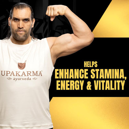 Upakarma Shilajit Gold 30 Capsules | Contains Gold | For Power, Stamina, Muscle Growth & Energy | Ashwagandha, Gokshura, Kali Musali & Other Action Herbs