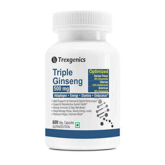 Trexgenics Triple Ginseng supplement bottle on a white background