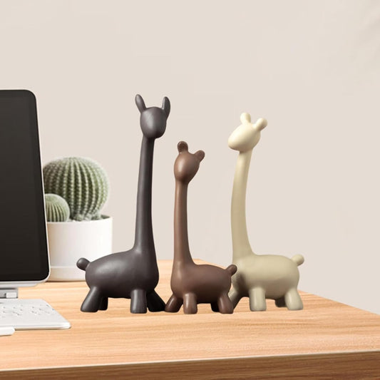 THE SACRED GIFTS Giraffe Sculpture Family of Three Statues Resin Sculptures | Home Decoration | Figurine Accessories | Art Gifts | Crafts | Desk Ornaments | Pack of 3 | (Multicolour)