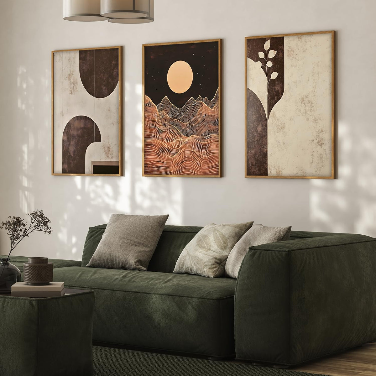 Painting Boho Wall Art Home Decoration Paintings With Frame For Living Room Bed Room Hotel Wall Decor Digital Reprint Set of 3 (Boho 3, 13x19 inch)