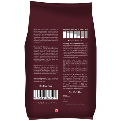 Meat Up Puppy Dry Dog Food, 1.2 kg Pack