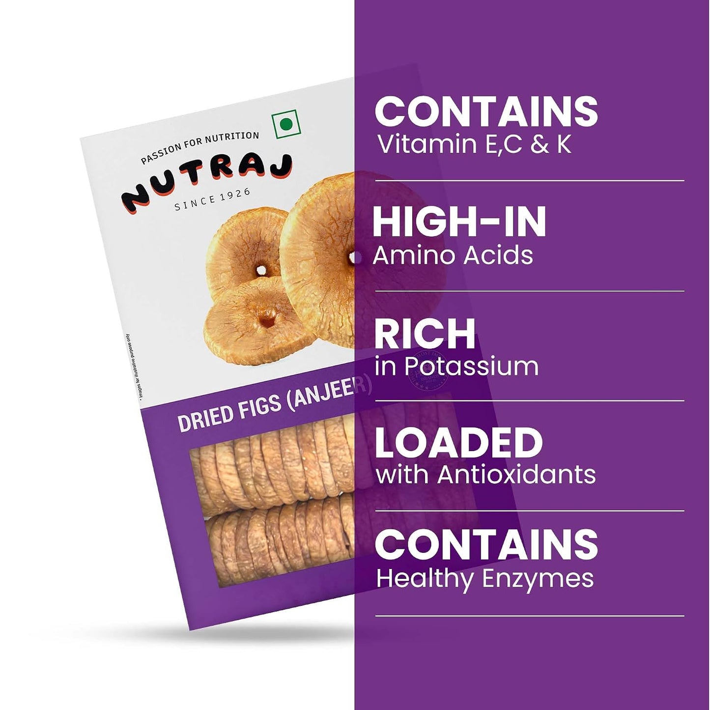 Nutraj ‎Afghani Anjeer Dried 250g Pack | Figs | Dry Fruits | Nuts | Grocery Items