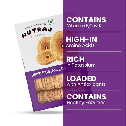 Nutraj ‎Afghani Anjeer Dried 250g Pack | Figs | Dry Fruits | Nuts | Grocery Items