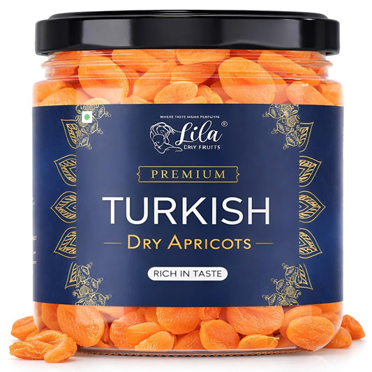 LILA DRY FRUITS Turkish Apricots 100 Grams | Naturally Dried Apricot Khubani Soft & Delicious Khurmani | Ideal for Cooking, Baking and Snacking | Premium Exotic Dry Fruit Perfect for Giftings