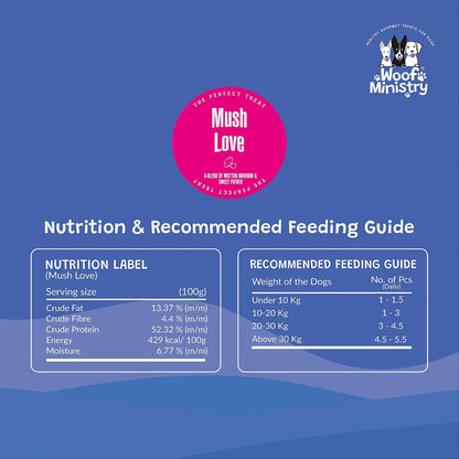 Woof Ministry Mush Love for Dogs, Minimal Ingredient Dehydrated Dog Treats (Non Veg Treats -100 Grams)