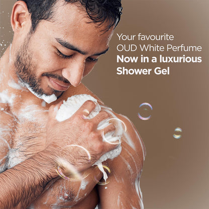 Bella Vita Luxury OUD WHITE Body Wash Shower Gel for Women & Men | 500ml | Unisex Bodywash with Aloe Vera Extract | Deep Cleansing, Hydrating, Moisturising | Suitable for All Skin Types