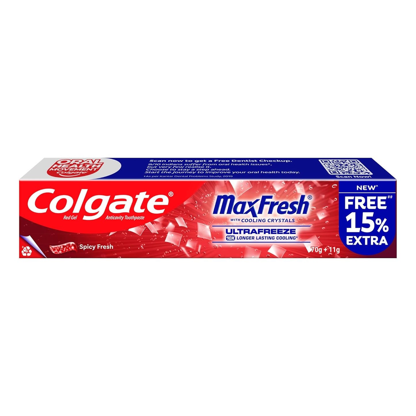 Colgate Toothpaste Maxfresh Spicy Fresh- 80 G (Red Gel)