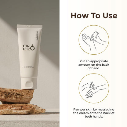 Tube of GIN GER 6 cream with usage instructions on a neutral background