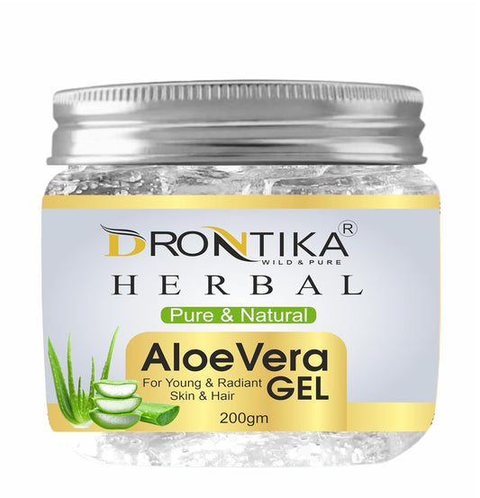 Jar of Drontika Herbal Aloe Vera Gel on a white background
