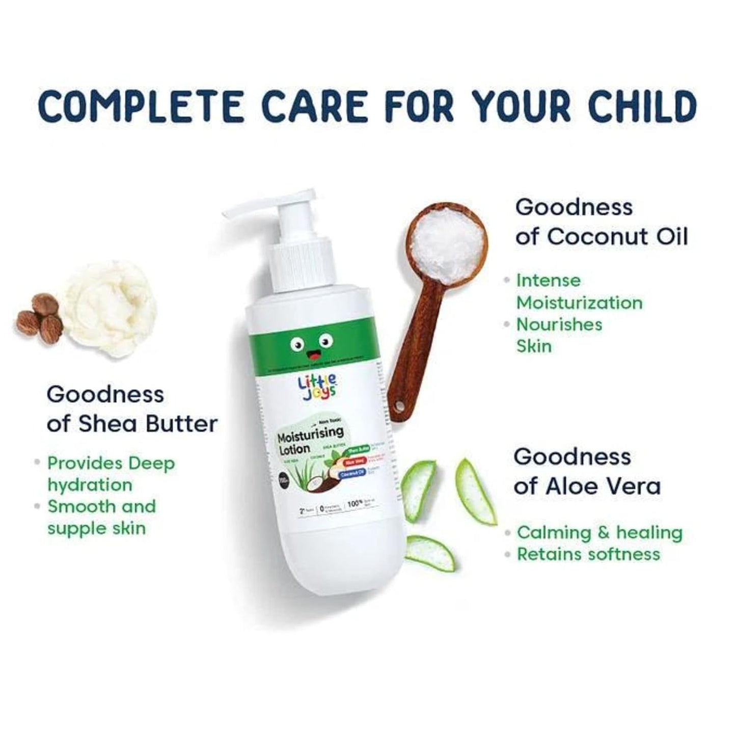 Little Joys Moisturising Body Lotion (200ml) | With Aloe Vera Extract, Shea Butter & Coconut Oil | Relieves Dryness, Irritation & Nourishes Skin | Paraben & Sulfate Free