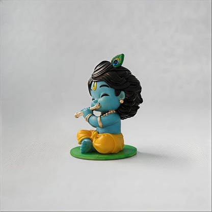 Rudjap Bal Roop Idol Laddu Gopal Lord Krishna 2.5 Inch Murti – Resin Krishna Statue for Car Dashboard, Home Temple & Office Desk Decor, Spiritual Showpiece for Pooja, Festive Gift & Home Decoration