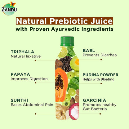 Zandu Digestive Care Juice, 500 ml, Enriched with Papaya, Triphala & Bael to improve Gut Health, Relieves Gas, Boosts Appetite, Scientifically Tested