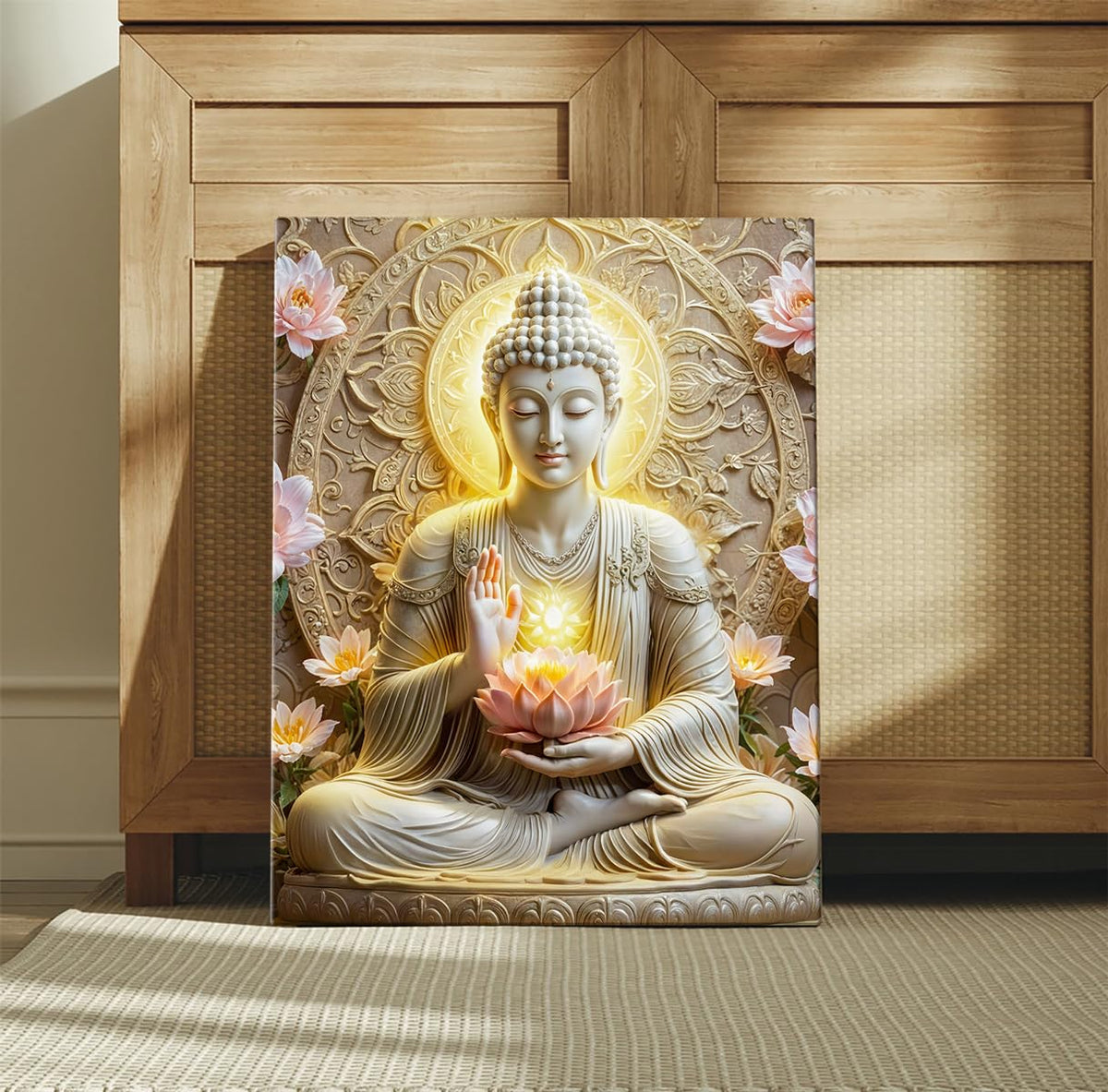 Buddha Paintings For Living Room, 45x58 cm, Set of 1
